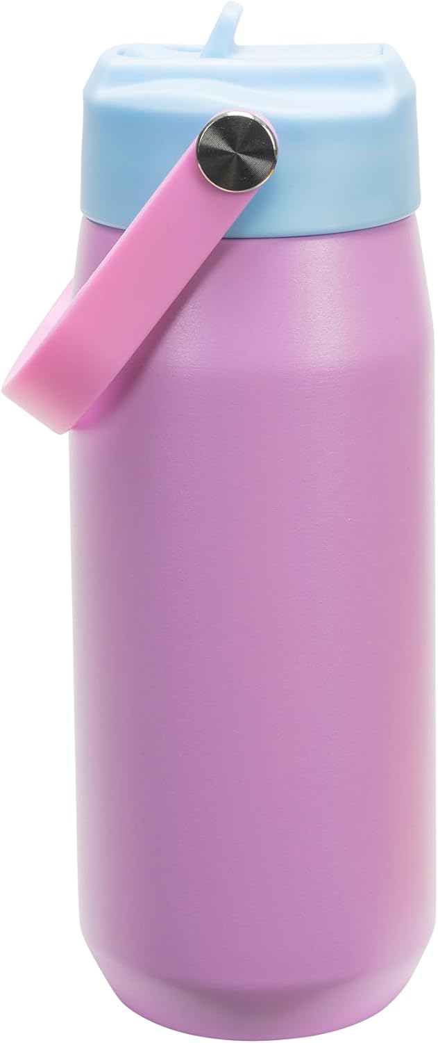 PUMA unisex-adult 18oz Insulated Stainless Steel Water Bottle With Straw & Carry Handle