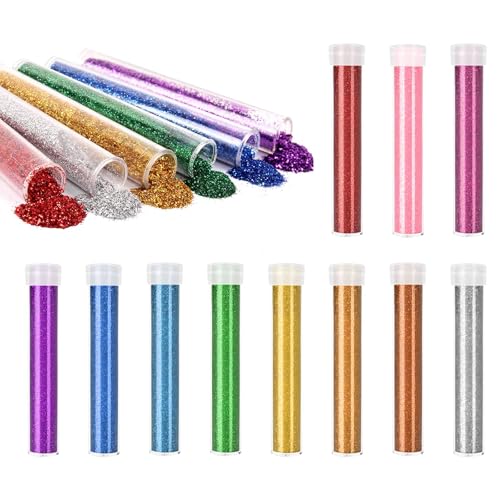 Dreamil Set di 11 glitter per bambini, in polvere glitterata, con brillantini, per fai da te, per unghie, feste, trucchi, feste, festival, decorazioni
