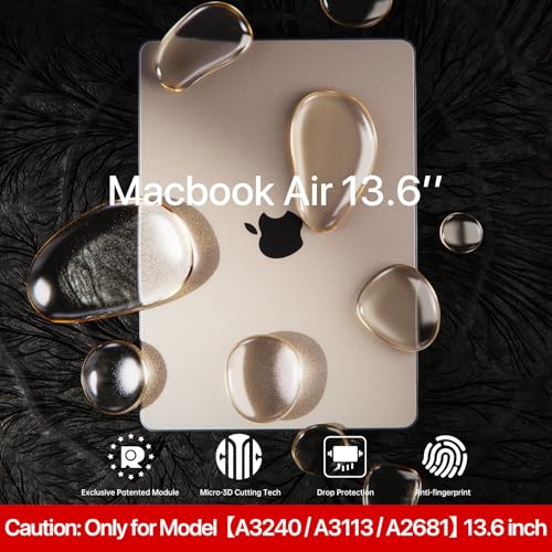 Image of Soonjet for MacBook Air 13 inch Case with Keyboard Cover, Matte Finish Cover, Fits 2022-2025 M4 /M3 /M2 Models A3240 A3113 A2681, Color-Matched Transparent Design for MacBook Air 13.6 inch | Easy to Snap On, Closes Seamlessly, Scratch Resistant, Non-Slip Pads, Includes Keyboard Cover, for A3449 A3240 A3113 A2681