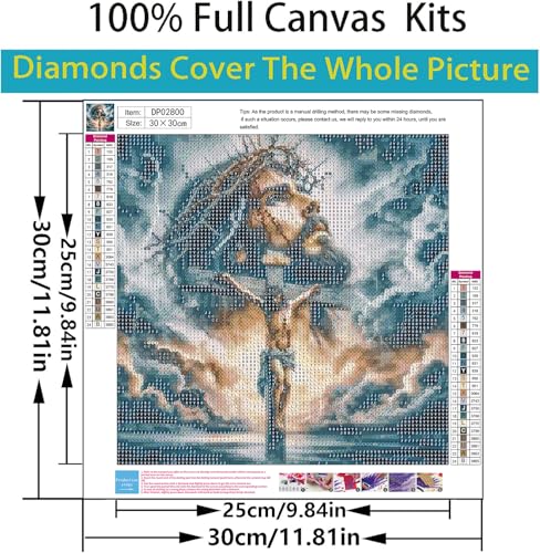 Image of ARPADAMO Diamond Art Kits for Adults,5D Jesus Diamond Painting DIY Religion Diamond Art Diamond Painting Kits for Adult,Round Full Drill Diamonds, Diamond Art Kits for Home Decor-12x12inch