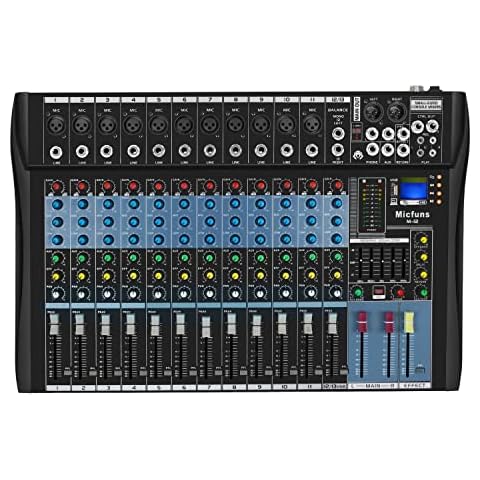 Micfuns Studio Live - Mesa de mezcla 12 canales DJ profesional Cover