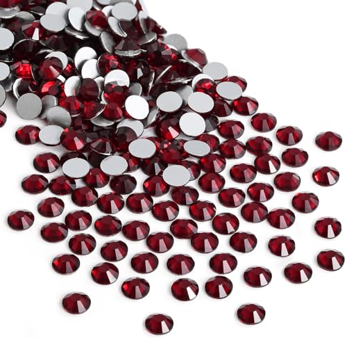 Image of Jollin Crystal Flatback Rhinestones Gems for Crafts 2.4mm SS8, Dark Siam | Glue Fix, 2880pcs Glass Rhinestones for Bedazzling, Clothes, Tumblers, Nail Art, Shoes, Bags, Caps & Accessories Decoration
