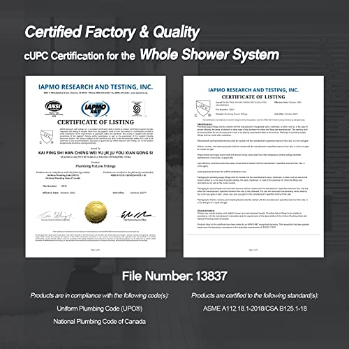 Iriber Shower System Wall Mounted Shower Faucet Set with High Pressure Shower head and 3-Setting Handheld, Bathroom Shower Trim Kit Contain Pressure Balance Valve Cartridge, Brushed Nickel by Iriber - Used condition - Image 7