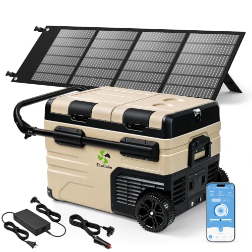 Image of Electric Cooler with Battery, 39QT Solar Refrigerator with Wheels