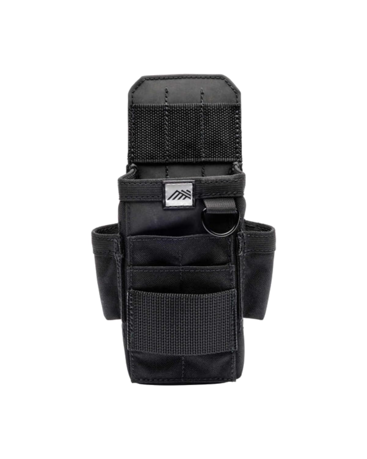 Diamondback Nano X Compact Electrician Pouch with Belt Clip | 2 driver, knife & pencil slots outside - 3-slot bit index & divided main bay inside - D-ring & stiff webbing for tape