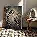 Framed Canvas Wall Decor Raven & Roses Wall Art Mystical Home Decor Gothic Canvas Print Bird Lover Gift Enchanted Room Decoration 12x16in Metal blackFramed