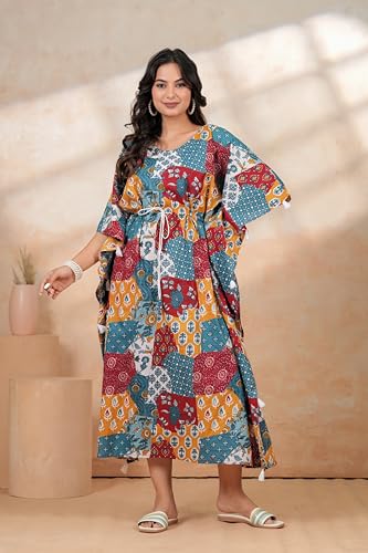Image of BLOCKS OF INDIA Hand Block Kaftan in Cotton Fabric