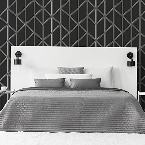 Superfresco Panel Glitter Geo - Charcoal Wallpaper