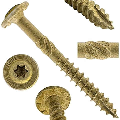 #15 x 2-1/2" Construction Lag Screw Exterior Coated Torx/Star Drive Heavy Duty Structural Lag Screw Far Superior to Common Lag Screws - Modified Truss Washer Head - 100 Screw Count Cover