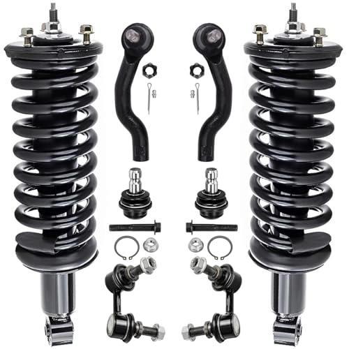 Image of Detroit Axle - 4WD Front 8pc Struts Kit for 2005-2019 Nissan Frontier 4.0L, 2 Struts & Coil Spring 2 Sway Bars 2 Outer Tie Rods 2 Lower Ball Joints Replacement Suspension