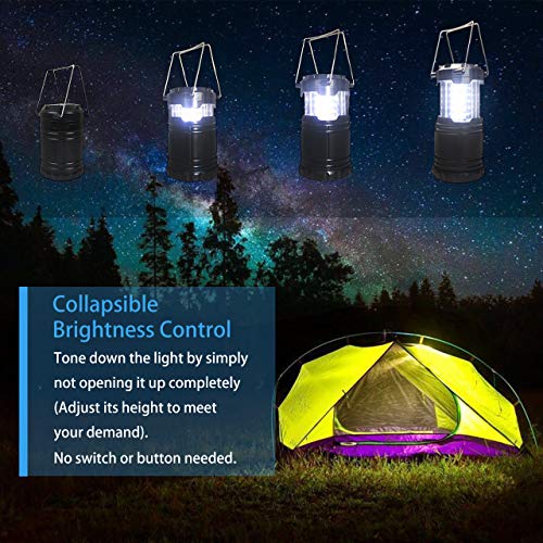 Gioyonil Led Camping Lantern Lamp, 2 Pack Portable Battery Powered Collapsible Tent Lights Pop Up Flashlight Survival Kits For Hurricane Storm, Home Emergency, Power Outage, Hiking #TOP3