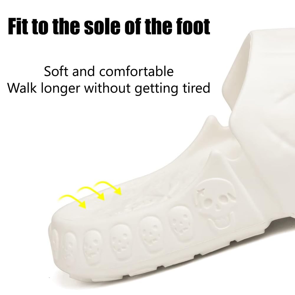 Asifn Skull slides zapatillas de ducha para mujeres sandalias interiores para hombres Eva gruesas y suaves con los dedos abiertos sandalias de piscina de playa interior y exterior