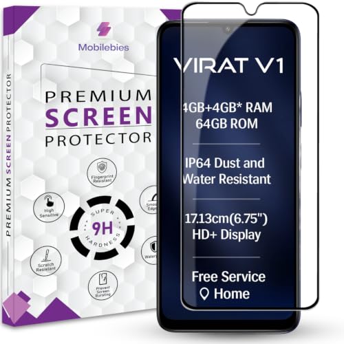 Image of Premium Tempered Glass Screen Protector Guard For Lava Virat V1 4G (6.75 Inch, Pack of 1) | Edge to Edge Coverage With Easy to installation kit
