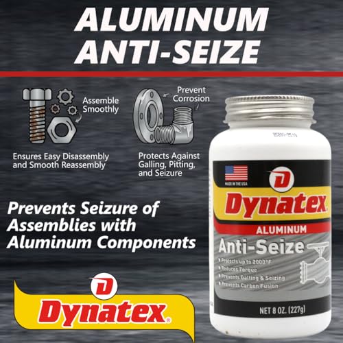 Image of Dynatex Aluminum Anti-Seize 8 oz Can - General Purpose, Prevents Galling Seizing Corrosion, High Heat & Pressure Resistant, Aluminum & Graphite (5-Pack)