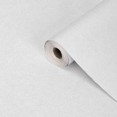 myforHD Selbstklebend Tapete Weißer Möbelaufkleber 40cmX300cm Verdickt Wandpapier Texturierte Tapete