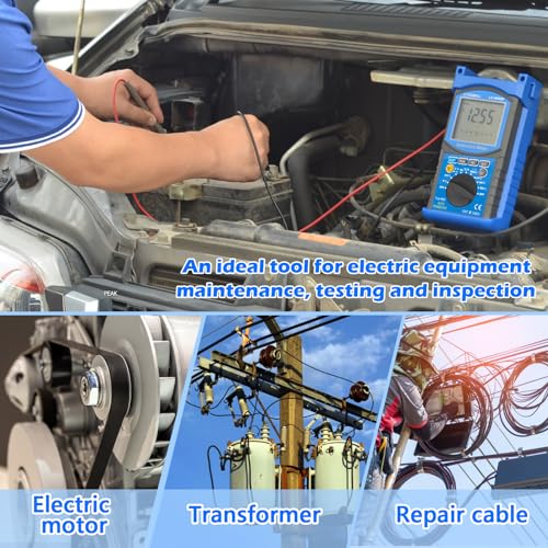 Image of Digital Multimeter 9999 Counts,Dual Display Analogue Bar Graph LCD Monitor Voltage Meter Tester Ammeter for Measures AC /DC Voltage Current Resistance Capacitance Frequency Auto Ranging Diodes