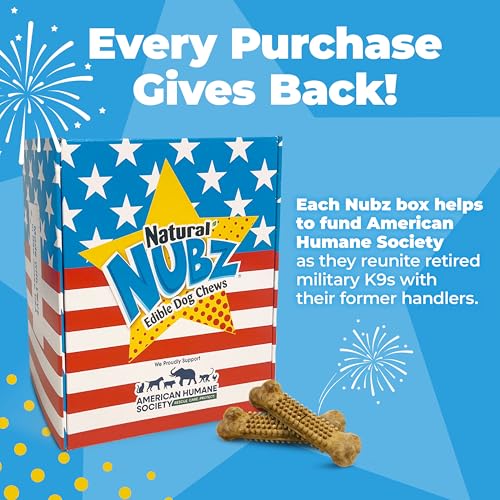 Image of Nylabone Nubz Dog Treats Red, White, & Blue Gift Box, 36 Count