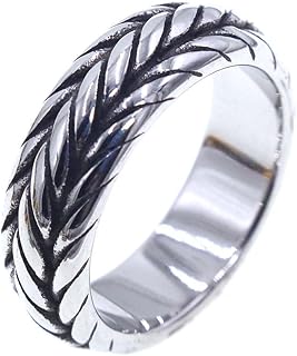 Vintage Twisted Braided Rope Ring, Men’s Stainless Steel Band Ring Gold ...