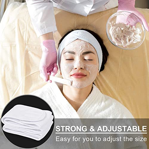 Image of 3 Pcs - Spa Facial Headband for Women Makeup Head Wrap Towel Terry Cloth Sport Headband | Non-Slip Stretchable Adjustble Elastic Polycotton Facial Band for Shower, Yoga, Gym (Multicolor)