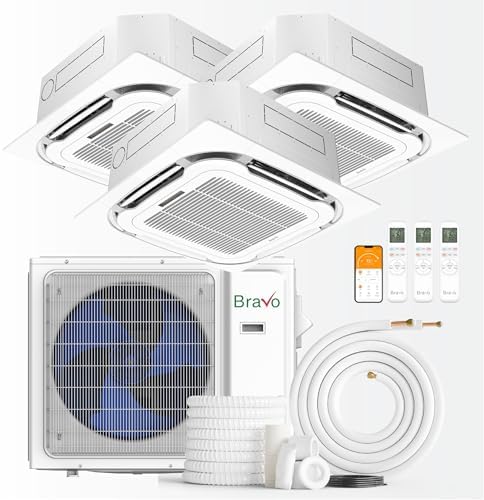 BRAVO 24,000 BTU 3-Zone 9000 + 9000 + 9000 BTU Ceiling Cassette, ...
