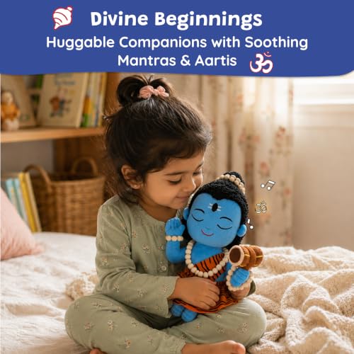 Image of WonderBuddy Divine Mantra Chanting Shiva with 9 Preloaded Mantras & Aartis, Musical Soft Plush Toy, Best Birthday Gift for Infants, Toddlers & Kids (Medium - 28 Cm)