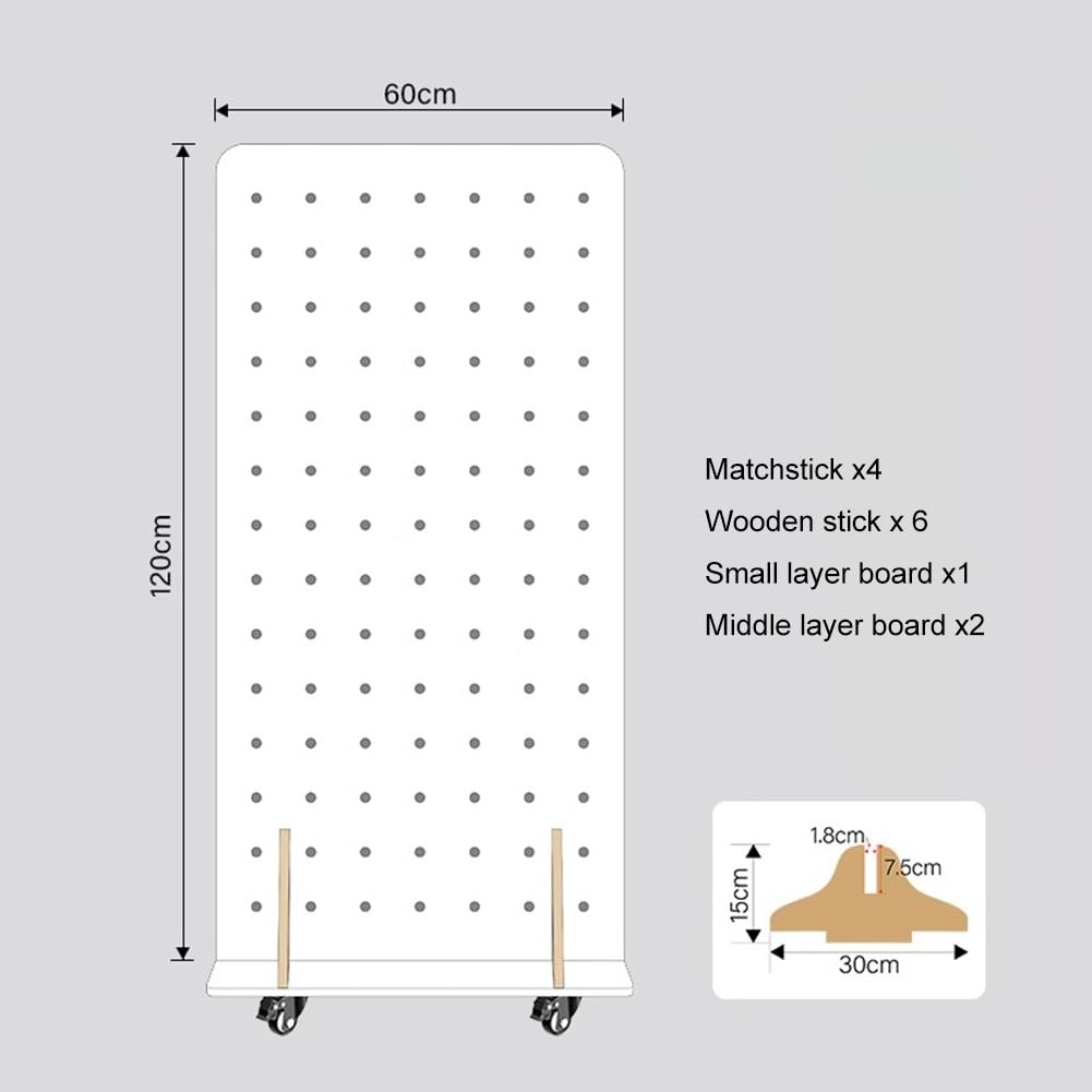 Soporte organizador independiente con ruedas, sistema de almacenamiento modular para garaje y manualidades, elegante soporte para herramientas, duradero y funcional, 60 x 160 cm