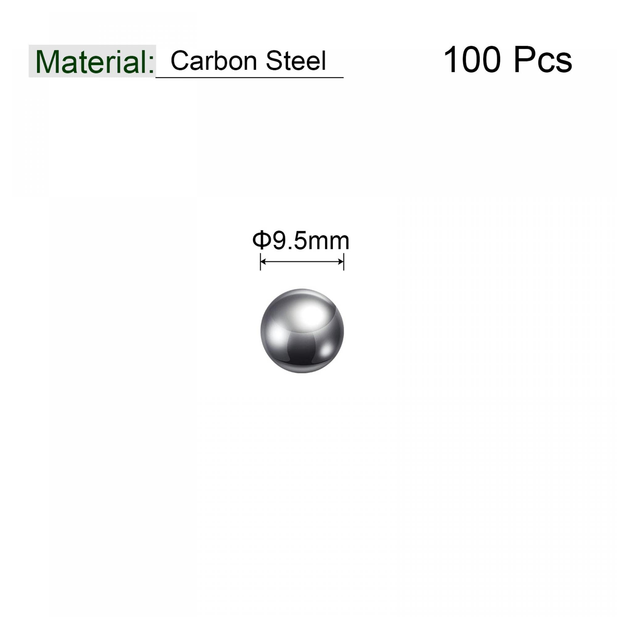sourcing map 100uds 9.5mm Carbono Acero Rodamiento Bolas Precisión Pulido