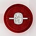 SilkenSaga 2 Ct Elongated Cushion Cut Diamond Elegant Pave Half Eternity Halo Solitaire Engagement Rings For Women 14K Gold Plated Proposal Ring 925 Sterling Silver Handmade Valentine Gift For Her