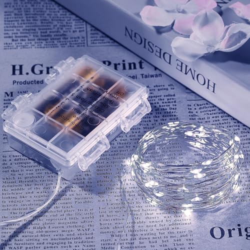 Ariceleo Ghirlanda Luminosa LED 20m, 200 Luci di Fata a Batteria, 1 Pack Filo di Rame Bianco con Telecomando, Timer & Modalità Scintillio, Ideale per Esterni Camera da Letto Matrimoni Natalizie