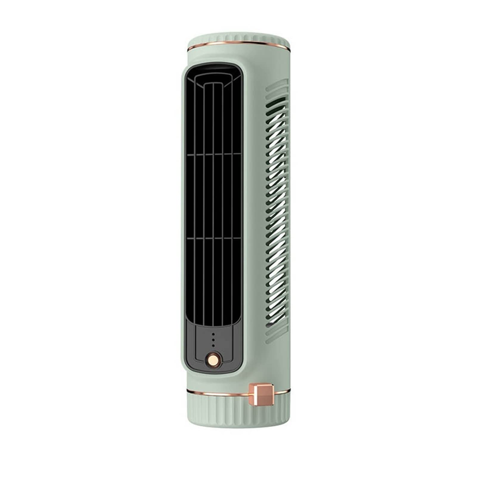 Piccolo Ventilatore a Torre Senza Foglie, Ricarica USB da Tavolo, Ventilatore Elettrico Verticale Portatile per Uso Domestico, a Basso Rumore, per Studenti, Ufficio, Facile da Usare (Verde)