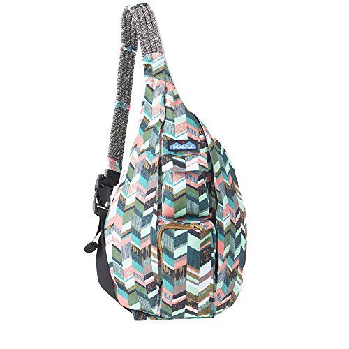 KAVU Original Rope Sling Pack with Adjustable Rope Shoulder Strap, Coastal Blocks