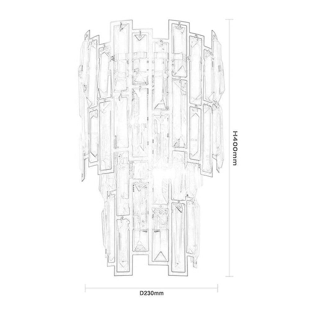 Lámpara de Pared de Cristal Americano, Acero Inoxidable, Oro, Cristal k9, lámpara para Sala de Estar, iluminación de Pasillo, 9 Pulgadas de Ancho, lámpara de Pared Lineal de Acero Inoxidable
