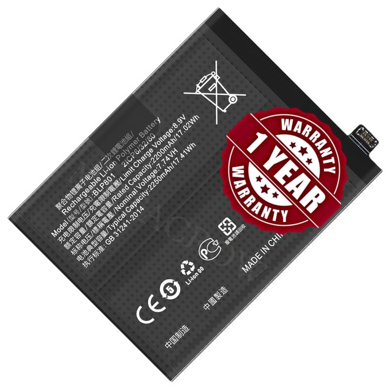 Image of Original BLP801 Battery Compatible with OnePlus 9R (LE2100, LE2101) - (4500mAh) - 1 Year Warranty BC450