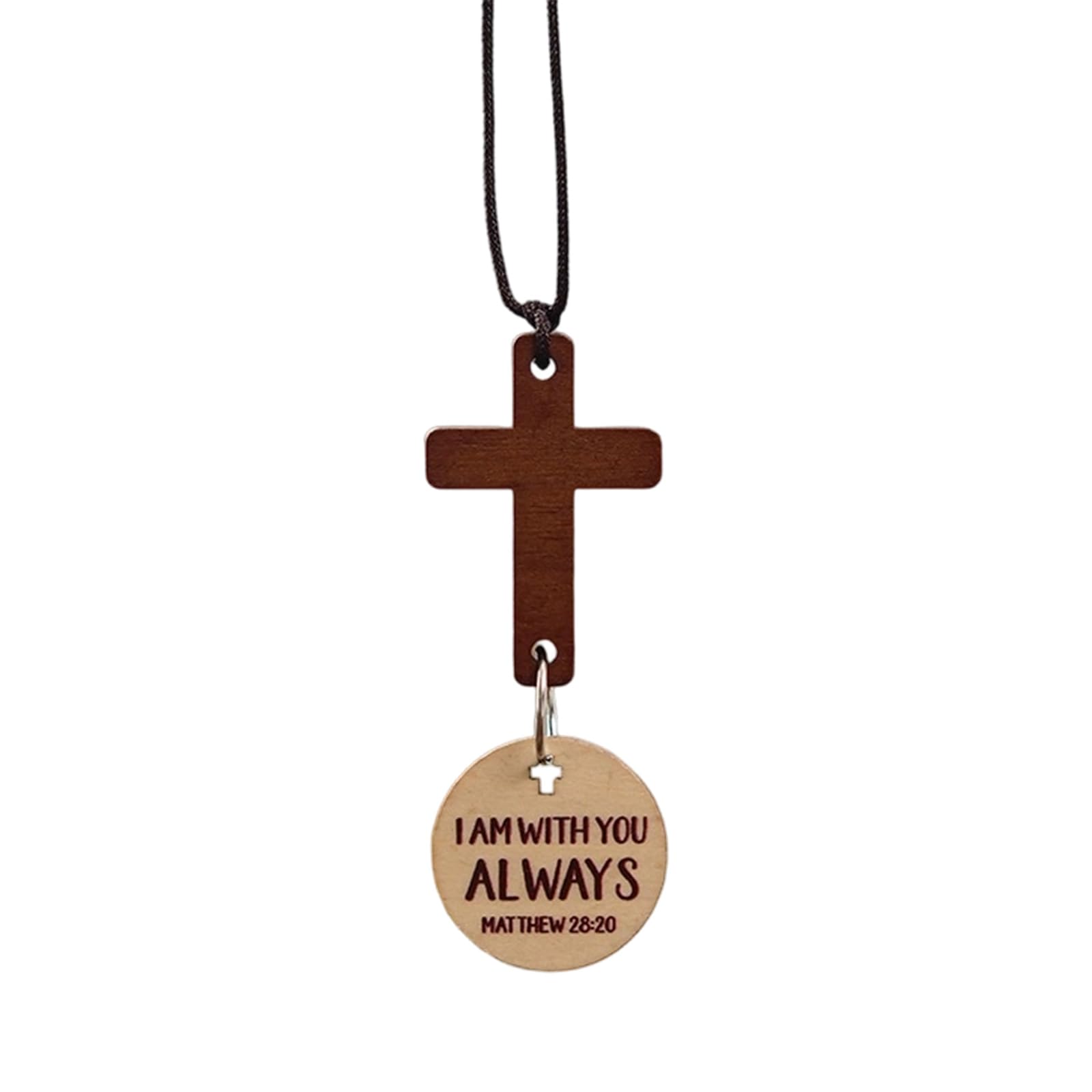 Oxxggkao Faith Car Accessories Wood Crosses Hanging Ornament Rearview Mirrored Daily Bibles Verses Charm Religious Gift Daily Bibles Verses Rearview Mirrored Ornament Accessories