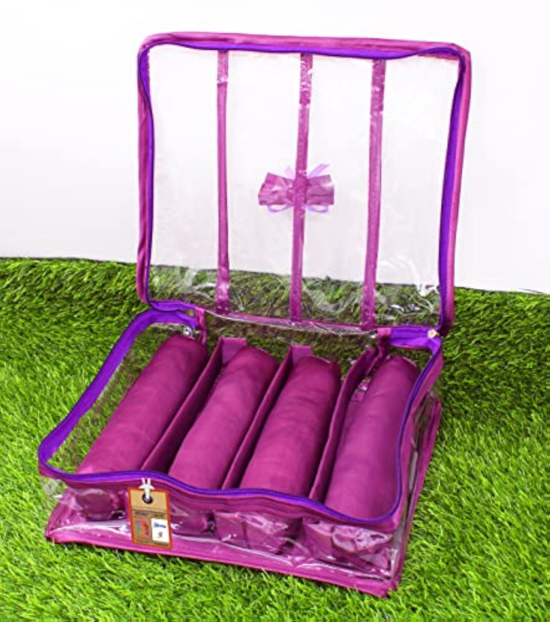 Satin Purple Bangle Pouch Jewelry Box