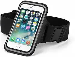 Braçadeira Esportiva para Celular, Ajustável, Preta, Compatível com Smartphones até 5.5", para Corrida e Academia, Leve e Resistente (PRETO)