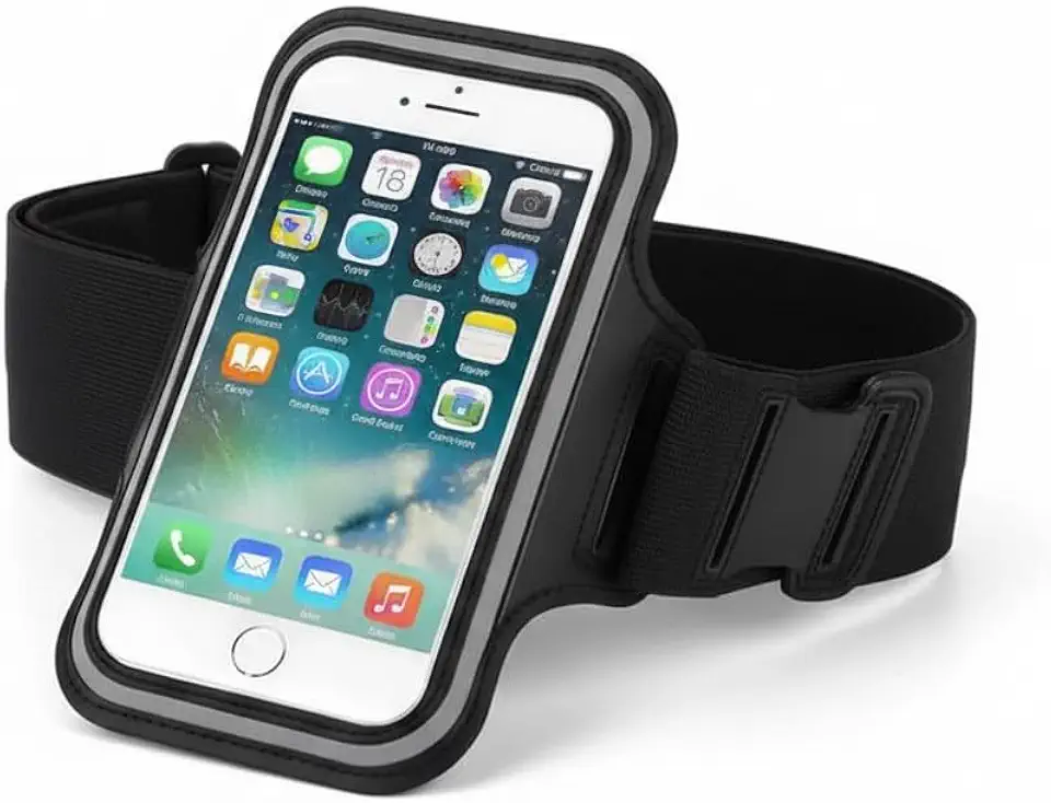 Braçadeira Esportiva para Celular, Ajustável, Preta, Compatível com Smartphones até 5.5", para Corrida e Academia, Leve e Resistente (PRETO)