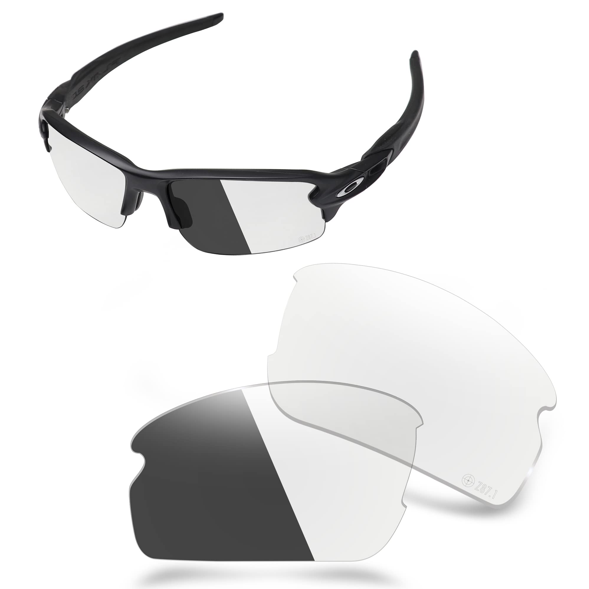 AOZAN ANSI Z87.1 Replacement Lenses For Oakley Flak 2.0 Sunglasses - HI-DEF Photochromic