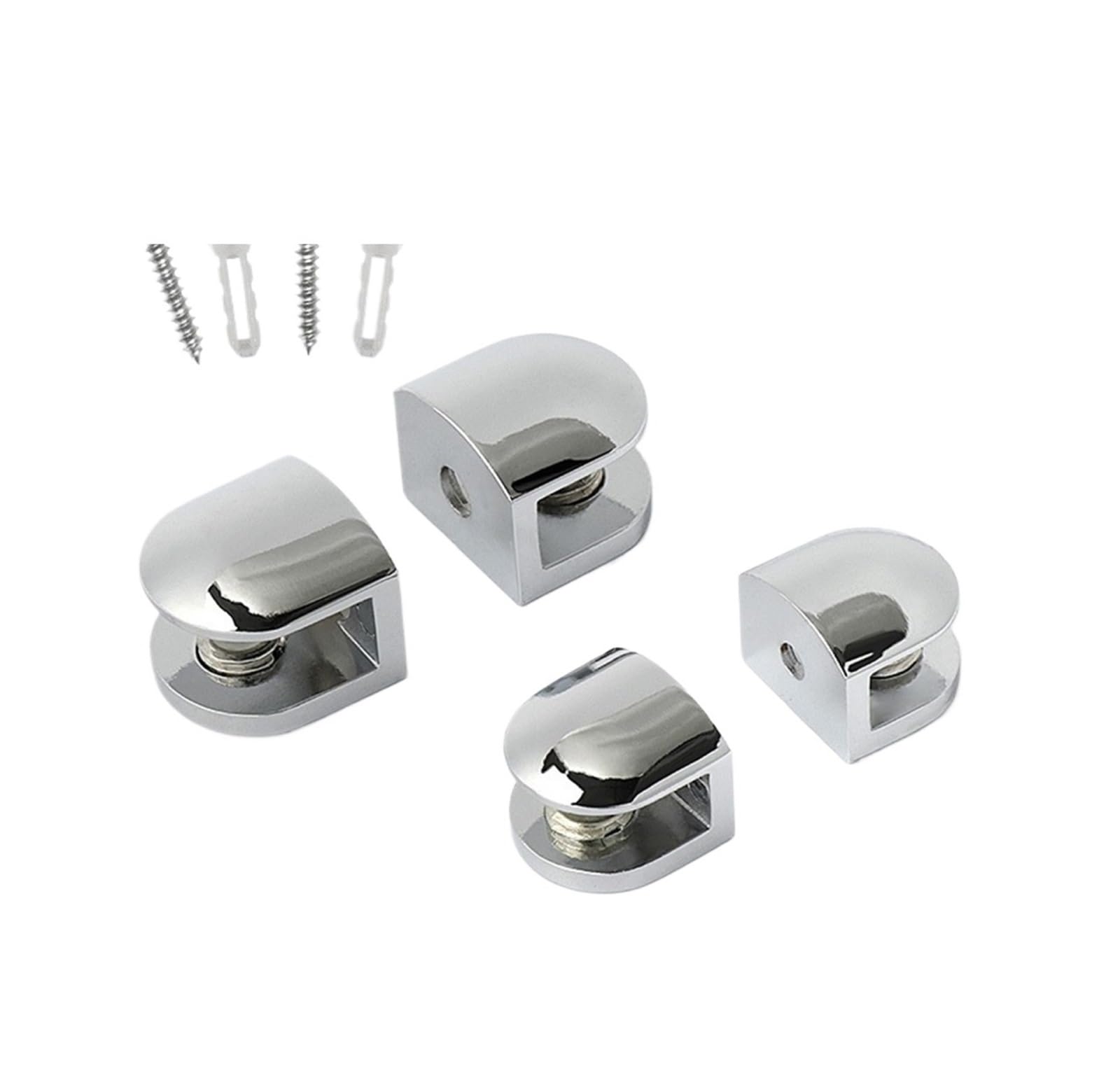 12pcs Glass Shelf Brackets Adjustable Bathroom Clamp Zinc Alloy