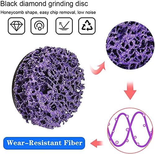 Shineboc Grinding Discs, 10 Pcs 2 Inch Nylon Discs Stripping Wheel, Rust Removal Grinding Disc for Metal Steel Grinding Polishing (Purple)