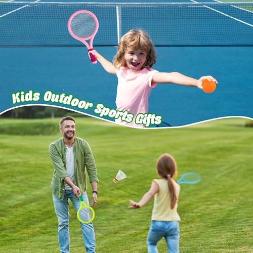 Set de 12 raquetas de tenis plásticas para niños miniatura 4