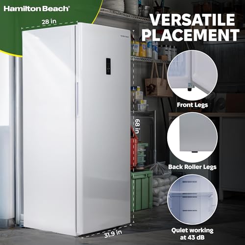 Hamilton Beach HZ8971 17 Cu Ft Upright Convertible Fridge/Freezer-Frost Free-Reversible Door-Removable Glass Shelves-Led Interior Light thumb #4