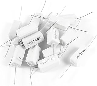 Aexit 15 Pcs Fixed Resistors 5W Watt 0.15 Ohm 5% Ceramic Cement Power Single Resistors Resistor White