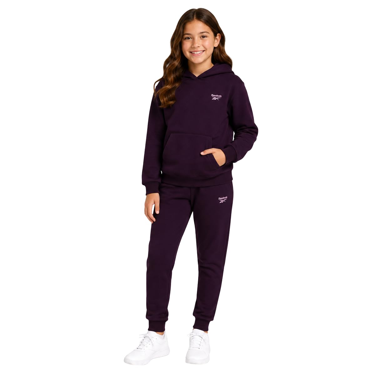 Reebok da Set 2 pezzi felpa con cappuccio tuta e pantaloni della per ragazze