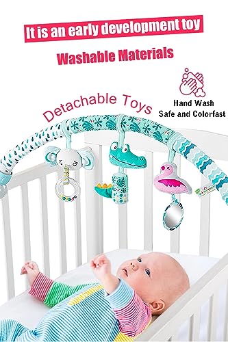 Image of Pau1Hami1ton Baby Stroller Arch Toys, Car Seat Toys,Bouncer Toy Bar /Mobile for Bassinet,Adjustable Baby Hanging Toys Fit for Crib Bed,Stroller,Car Seat.S-19(Crocodile)