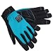 Womanswork 508L Stretch Gardening Glove with Micro Suede Palm, Teal Blue, Large