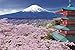 Puzzle Del Monte Fuji 1000 Pezzi Cherry Tree Sakura Blossom Montagna Innevata per Adulti Bambini LIUNA(Color:Multicolore)