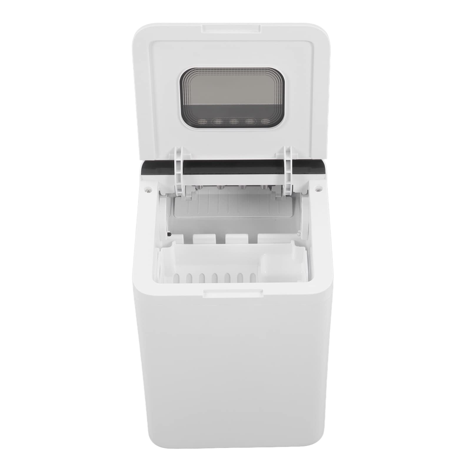 Máquina para Hacer Hielo en Encimera, Máquina de Hielo Blanca Portátil de 1,5 L con Compresor, Poco Ruido, 9 Piezas de Cada 6-10 Minutos para el Hogar, Cocina, Oficina,