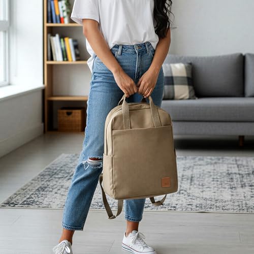Image of DailyObjects Field Daypack Casual backpack fits upto 14 inch inch laptop with Luggage Sleeve| Unisex Travel Backpack | Made of Durable Canvas Material | Zippered Compartments with Pockets