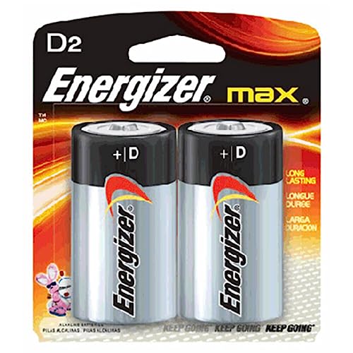 Energizer Alkaline Batteries Size D 1.5 V Blister Pack 2